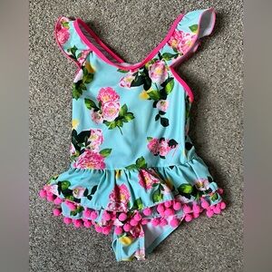 Betsy Johnson Girls One Piece Bathing Suit - Size 6X